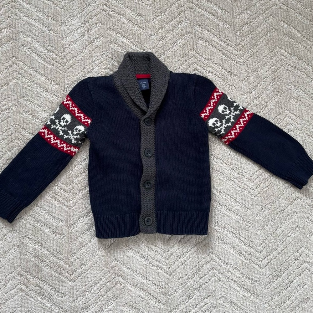Baby Gap 18-24 month Cardigan - skulls